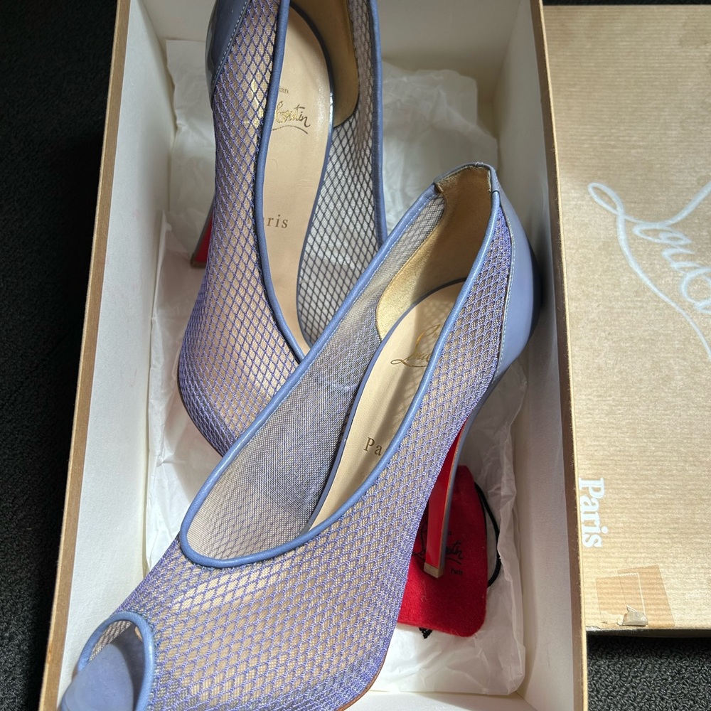 Christian Louboutin Lavender Mesh Fetilo 120 Pumps